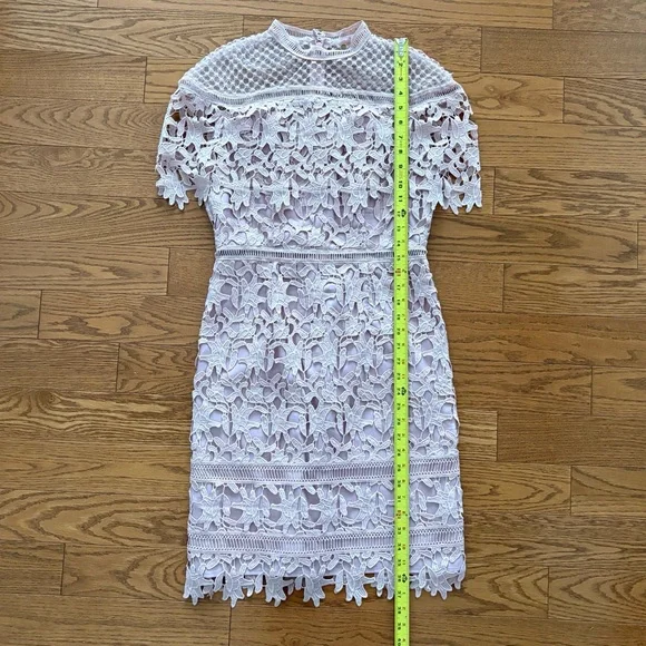 Chi Chi London Rebeka Blush Pink High Neck Shawl Lace Midi Dress Size 8 - Picture 16 of 16